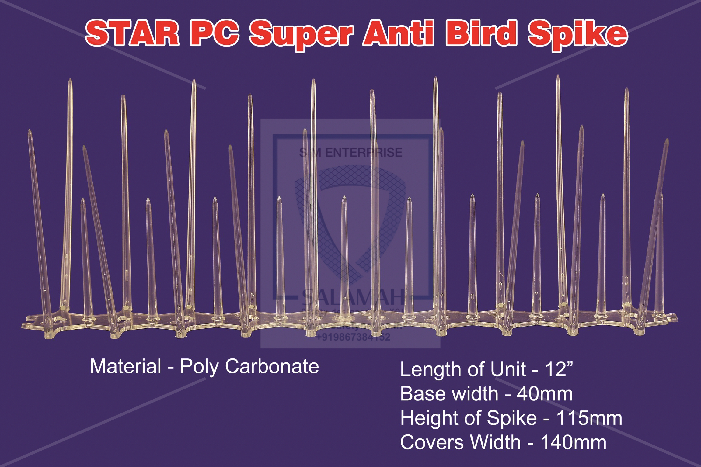 Salamah Polycarbonate Super Anti Bird Spike