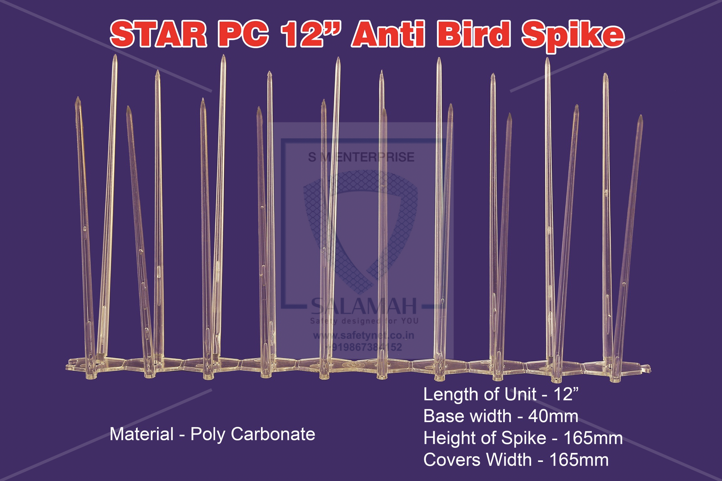 Salamah Big Polycarbonate Anti Bird Spike