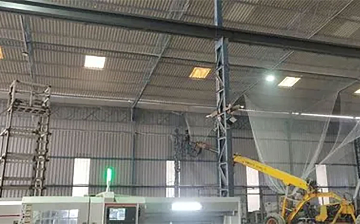 bird proofing safety nets for warehouse